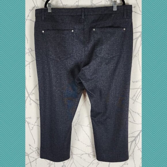 Jermyn & Bond Heathered Navy Straight Leg Trousers - Picture 2 of 6